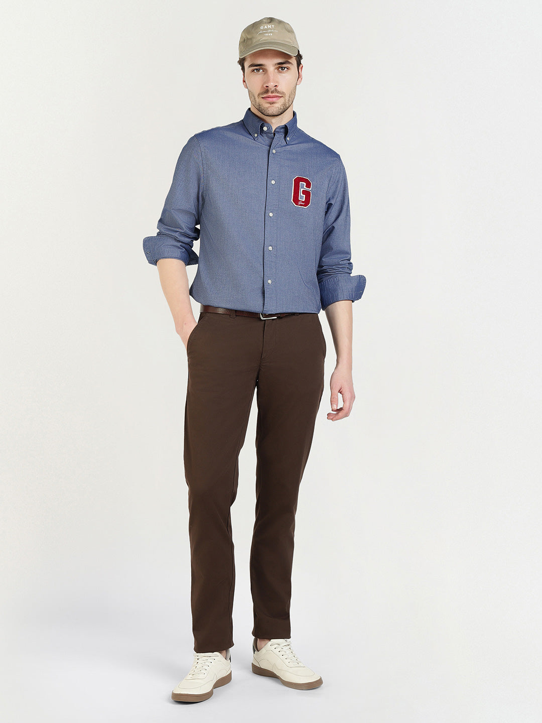 Gant Men Blue Solid Collar Shirt