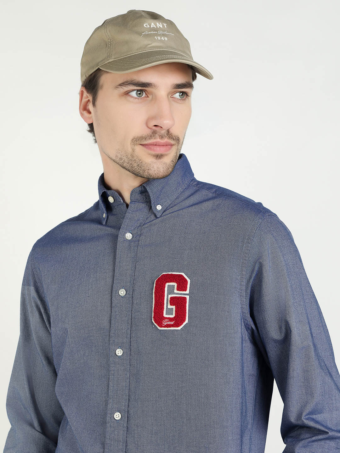 Gant Men Blue Solid Collar Shirt
