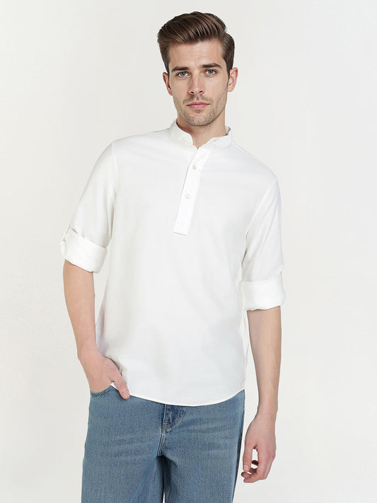 Gant Men White Solid Collar Shirt