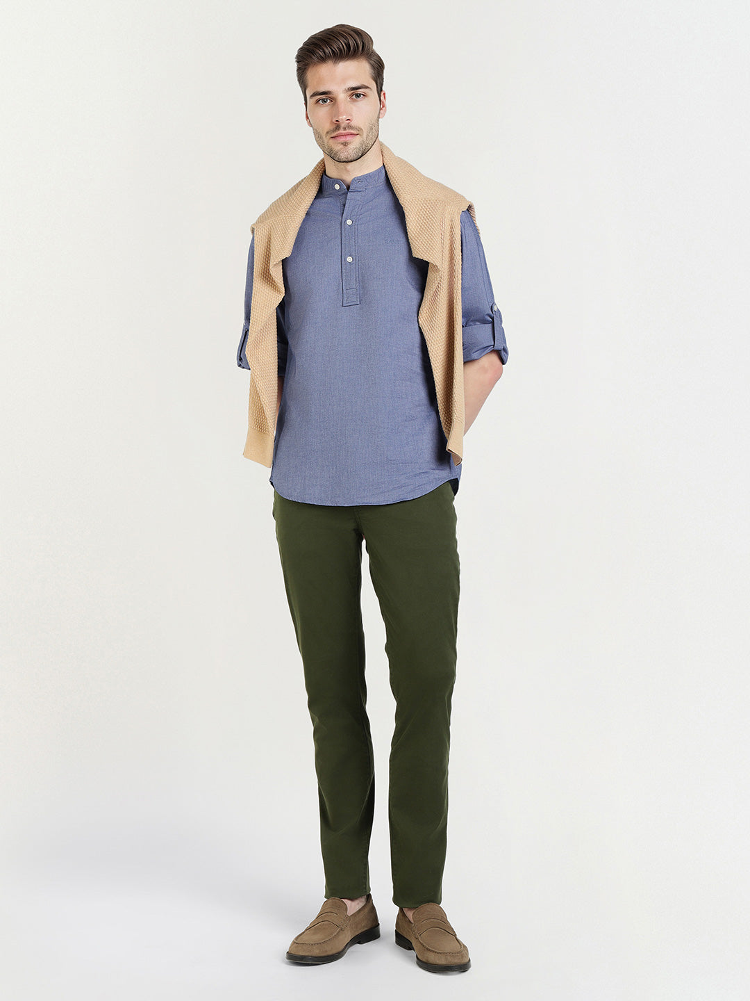 Gant Men Blue Solid Collar Shirt