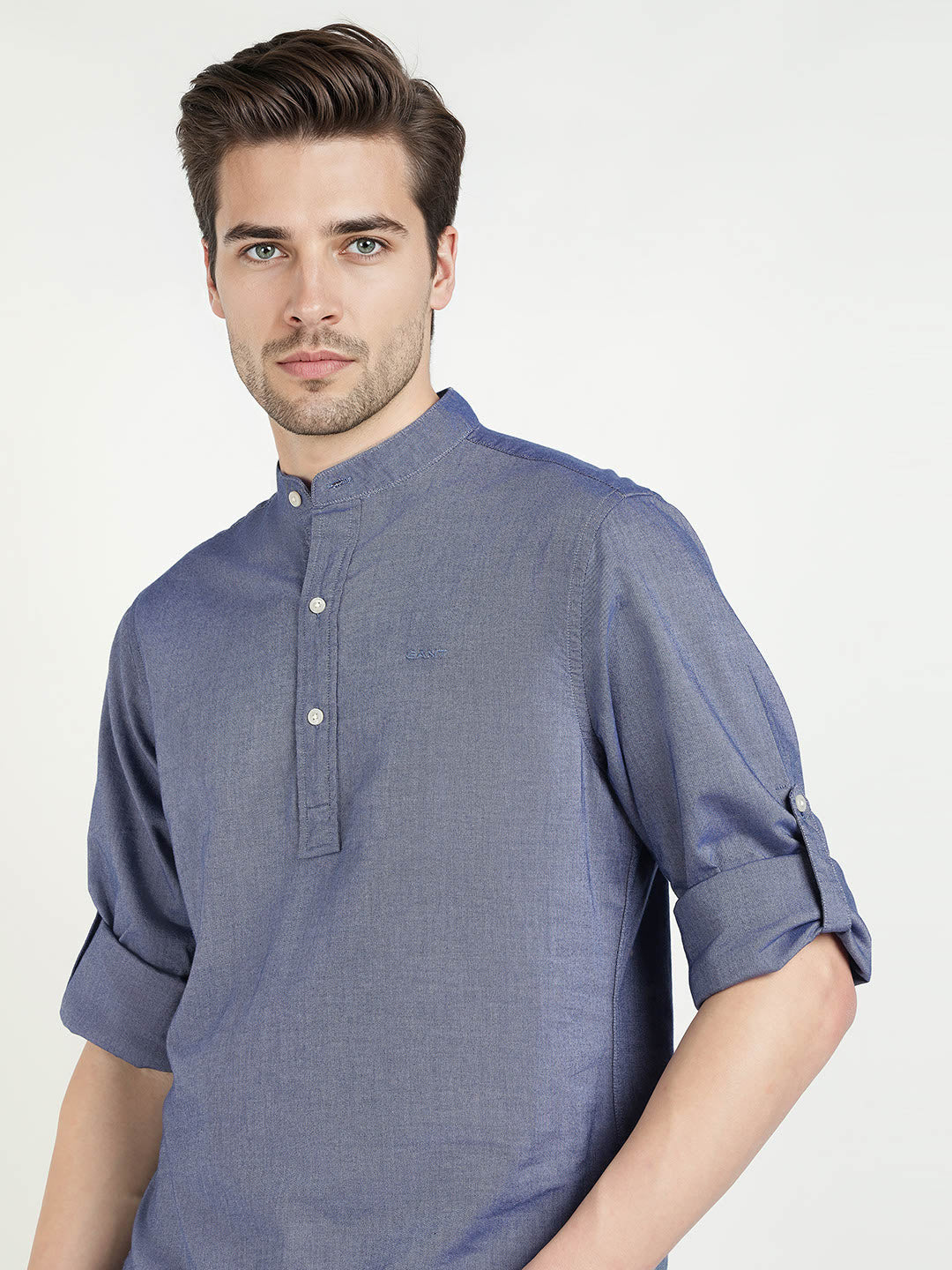Gant Men Blue Solid Collar Shirt