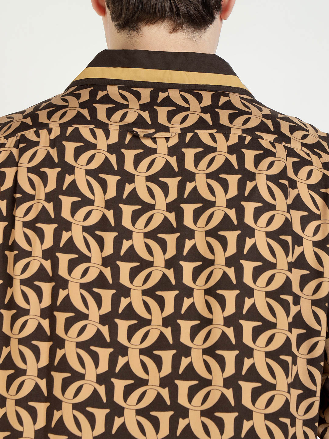 Gant Men Khaki Printed Collar Shirt