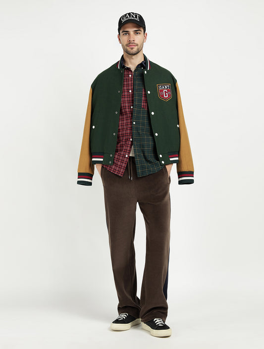 Gant Men Red Coloublocked Collar Shirt