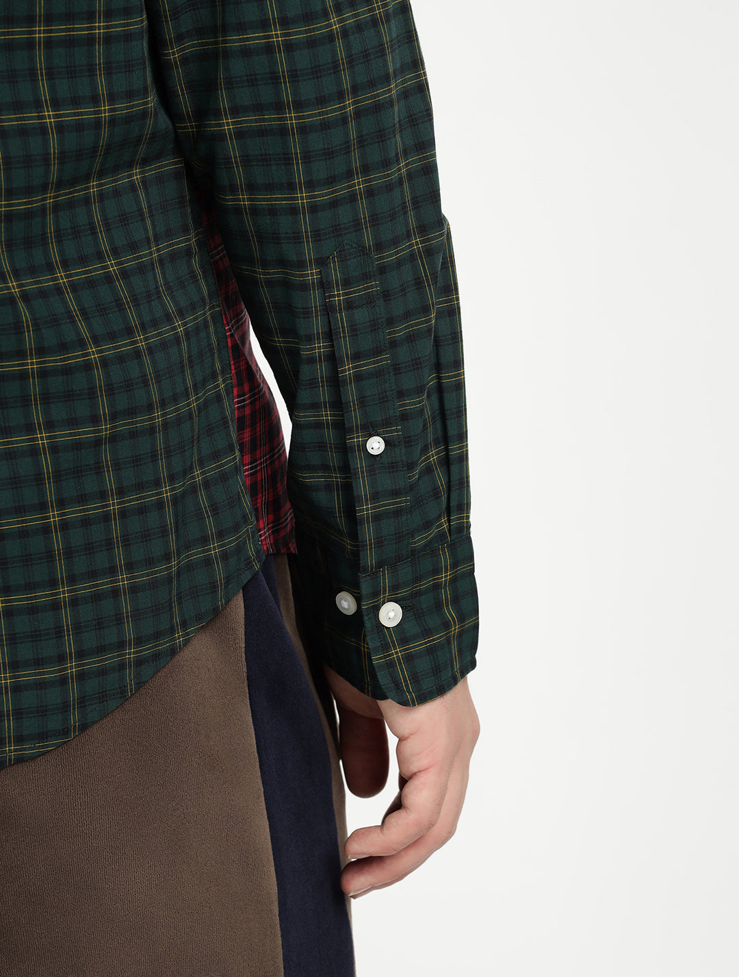 Gant Men Red Coloublocked Collar Shirt