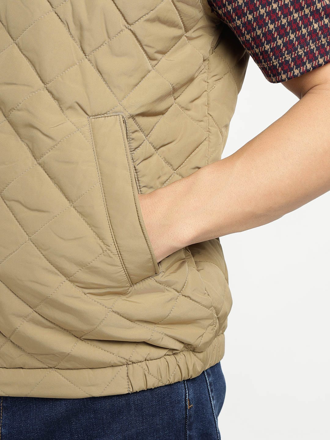 Gant Men Khaki Solid Collar Jacket