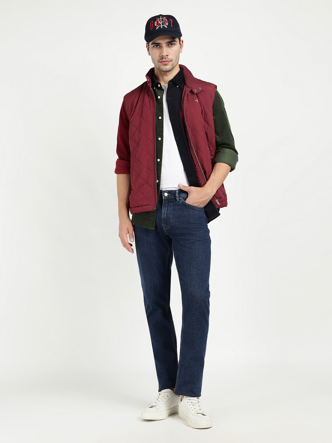 Gant Men Red Solid Collar Jacket