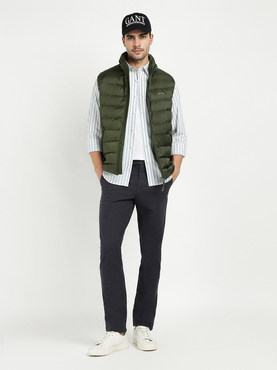 Gant Men Green Solid Collar Jacket