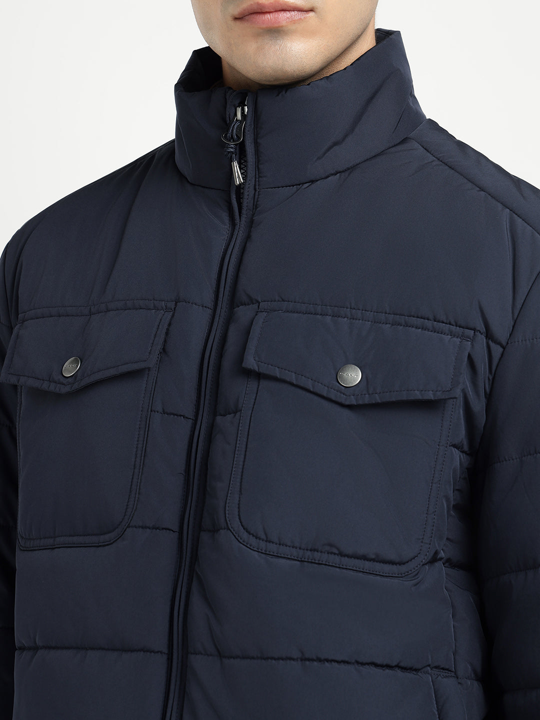 Gant Men Blue Solid Collar Jacket