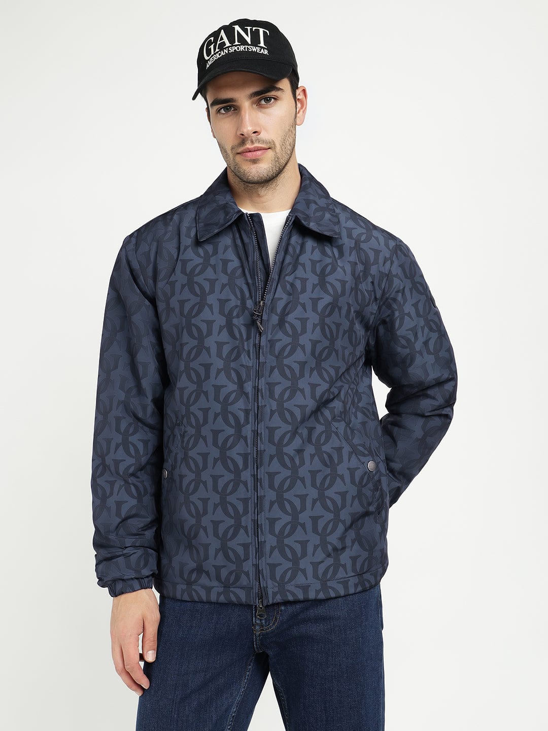 Gant Men Blue Solid Collar Jacket