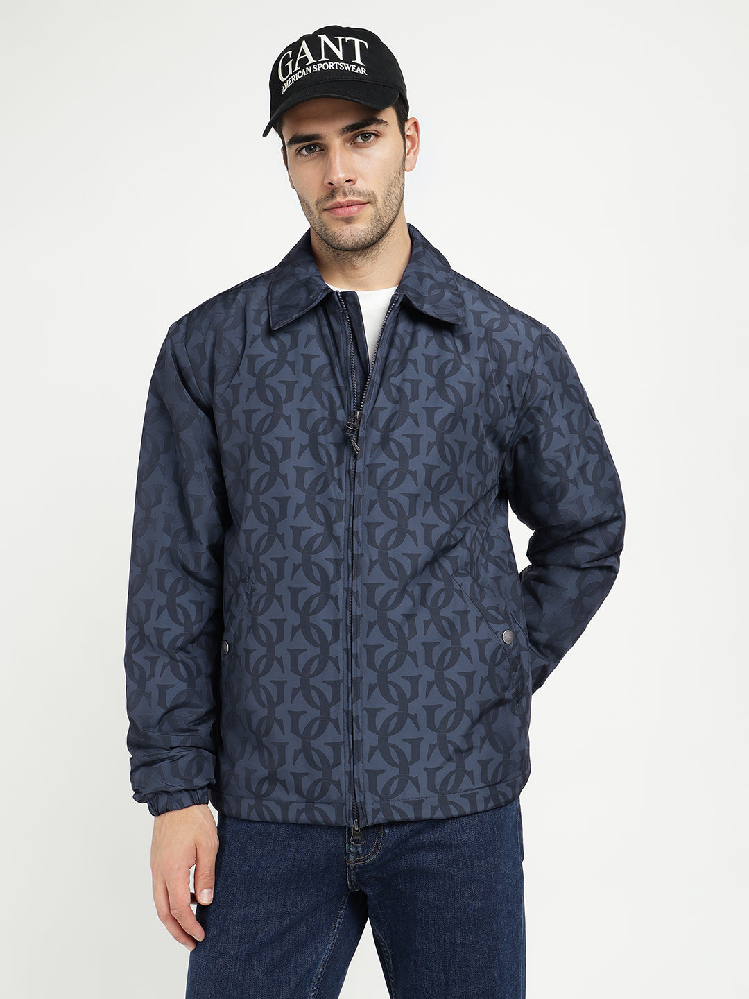 Gant Men Blue Solid Collar Jacket