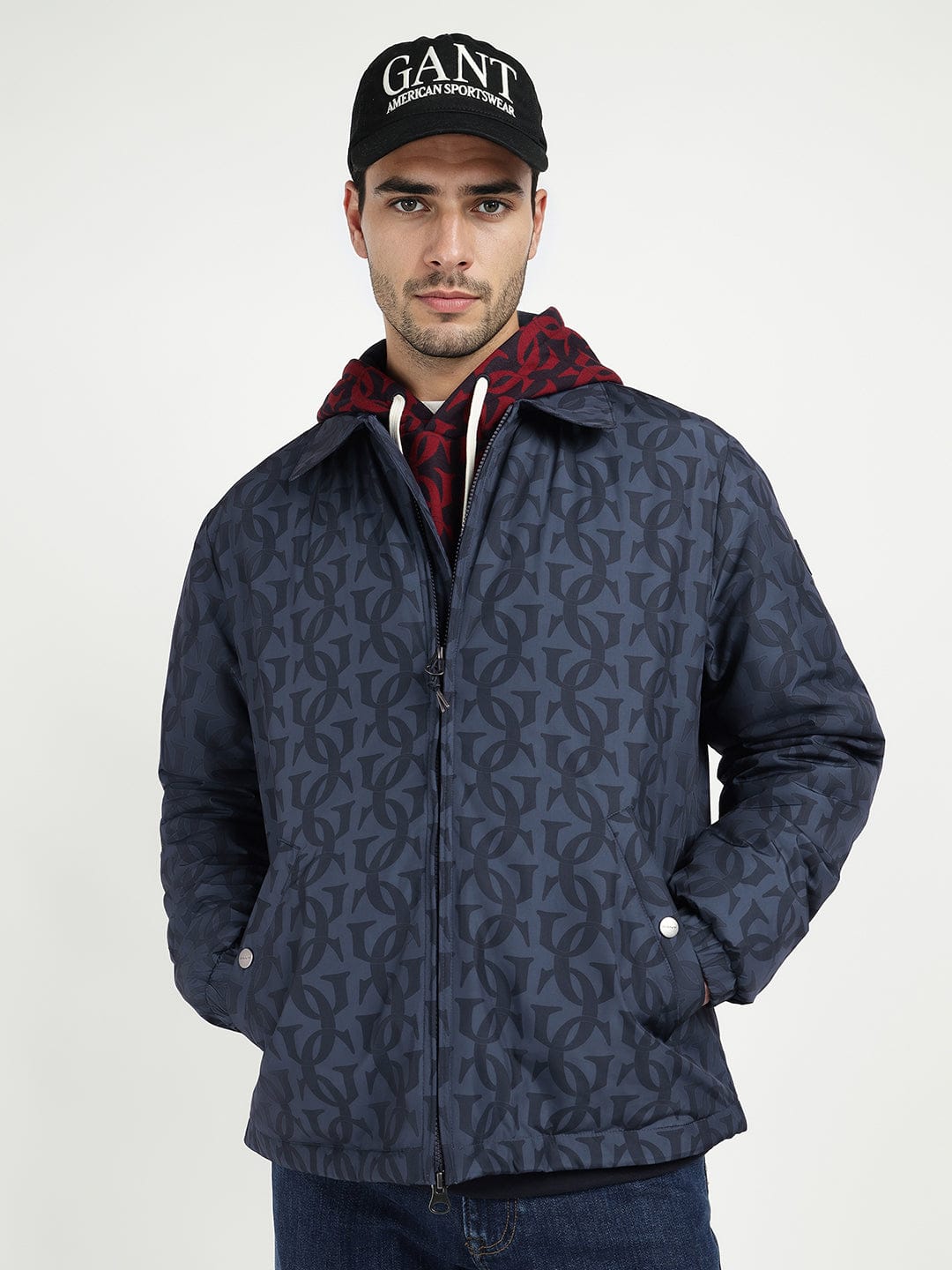 Gant Men Blue Solid Collar Jacket