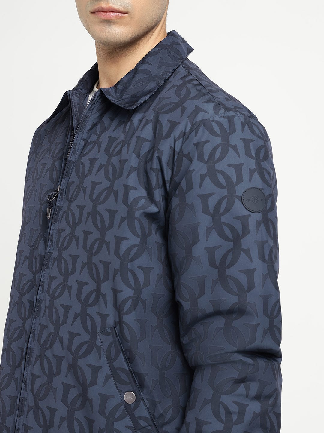 Gant Men Blue Solid Collar Jacket