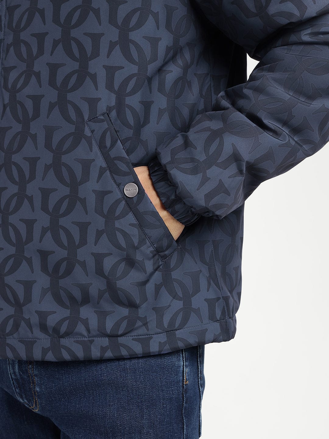 Gant Men Blue Solid Collar Jacket