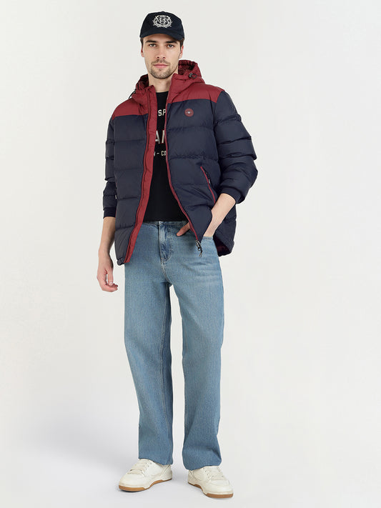 Gant Men Blue Coloublocked Collar Jacket