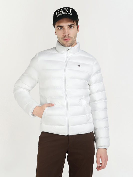 Gant Men White Solid Collar Jacket