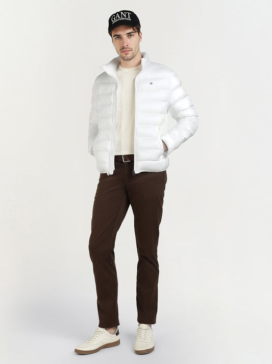 Gant Men White Solid Collar Jacket