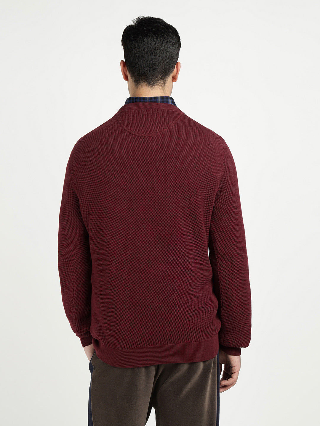 Gant Men Red Solid Crew Neck Sweater