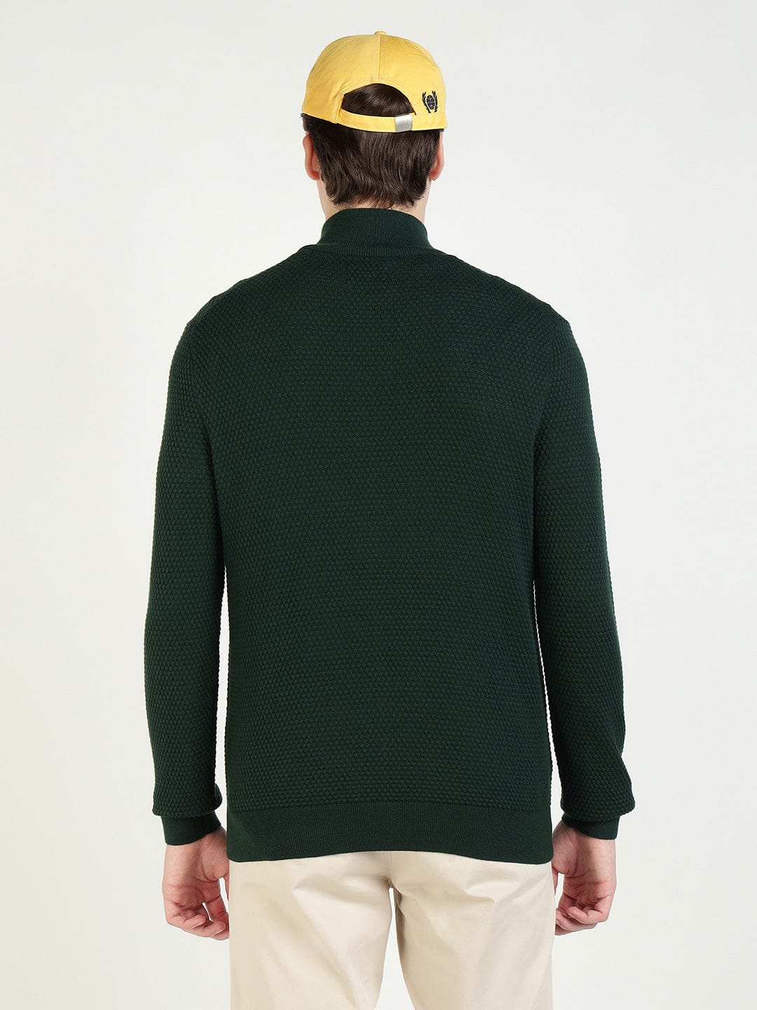 Gant Men Green Solid Collar Sweater