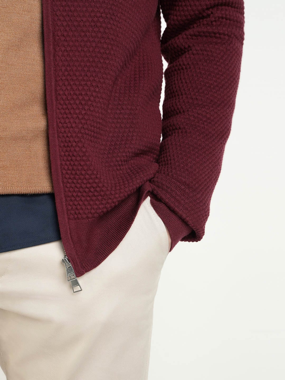 Gant Men Red Solid Collar Sweater