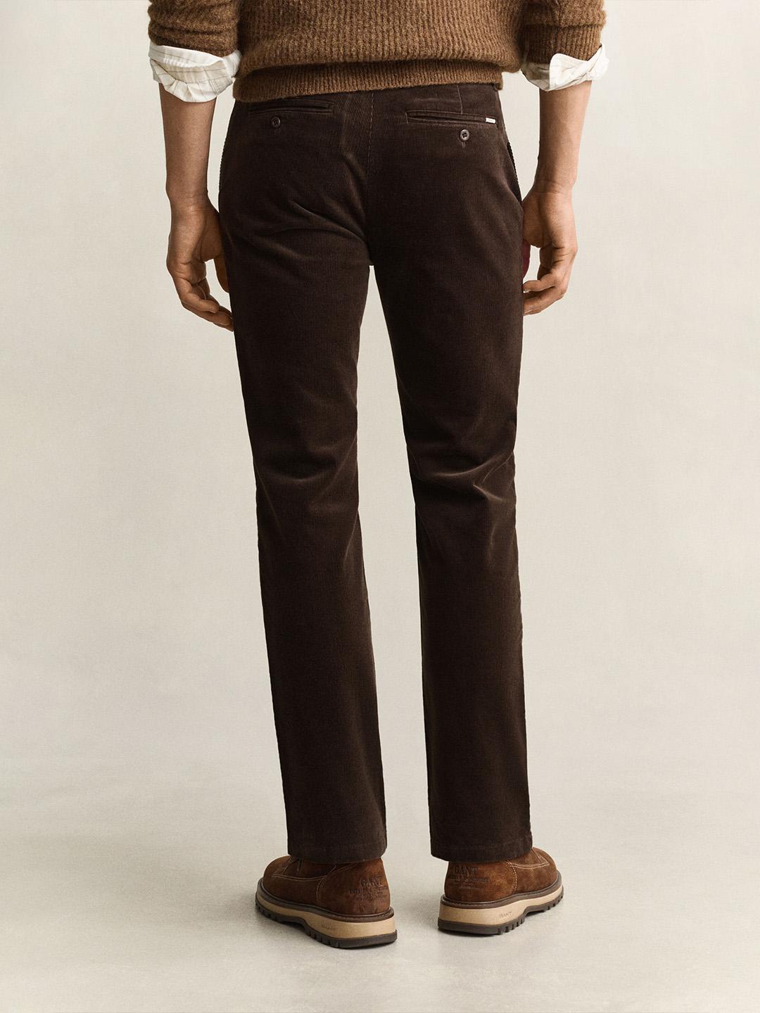 Gant Men Brown Solid Regular Fit Trouser