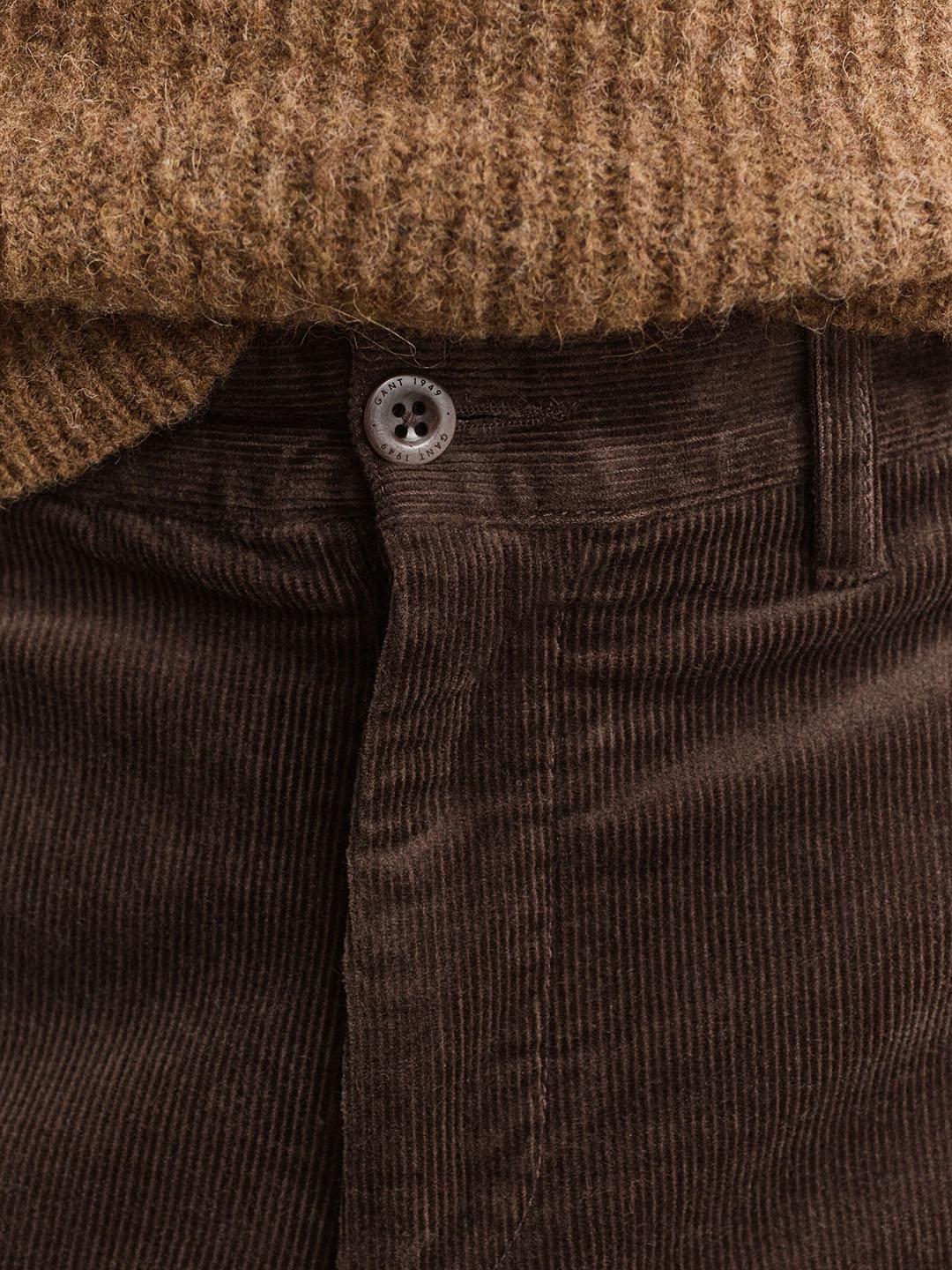 Gant Men Brown Solid Regular Fit Trouser