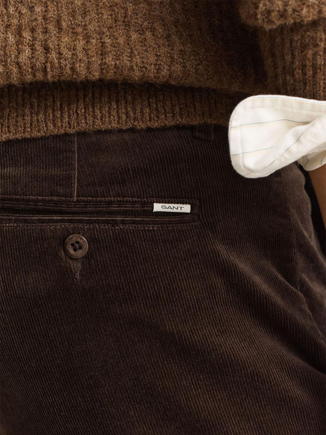 Gant Men Brown Solid Regular Fit Trouser