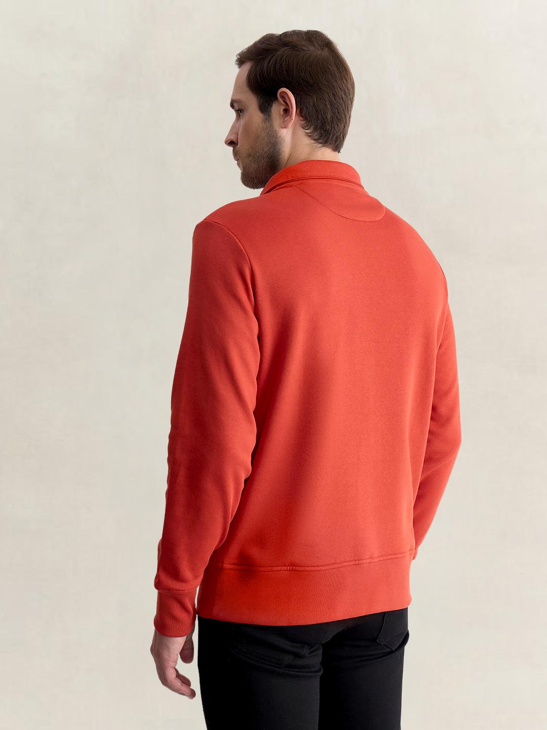 Gant Men Red Regular Fit Solid Cotton Blend Sweatshirt