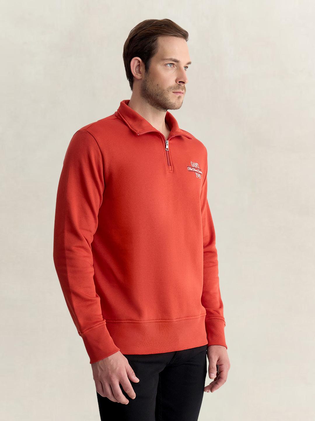 Gant Men Red Regular Fit Solid Cotton Blend Sweatshirt