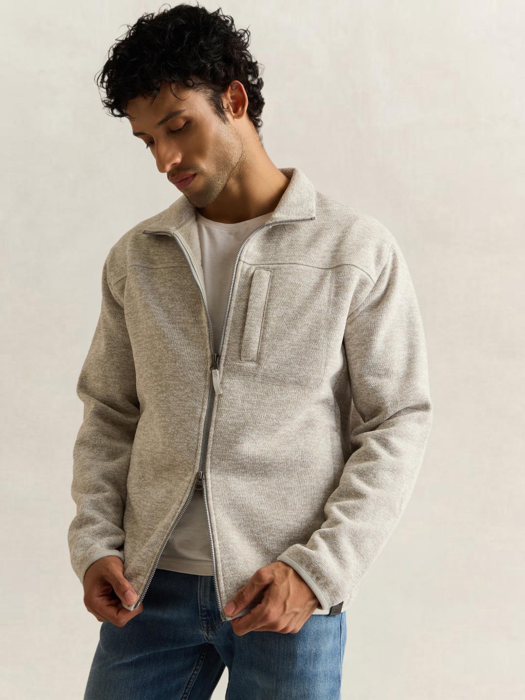 Gant Men Grey Solid Regular Fit Jacket