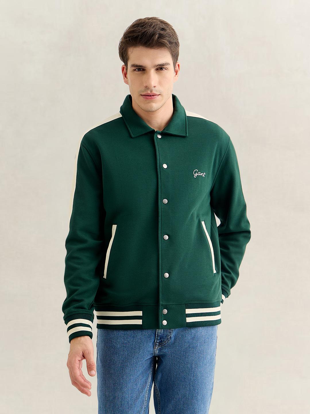 Gant Men Green Regular Fit Solid Jacket