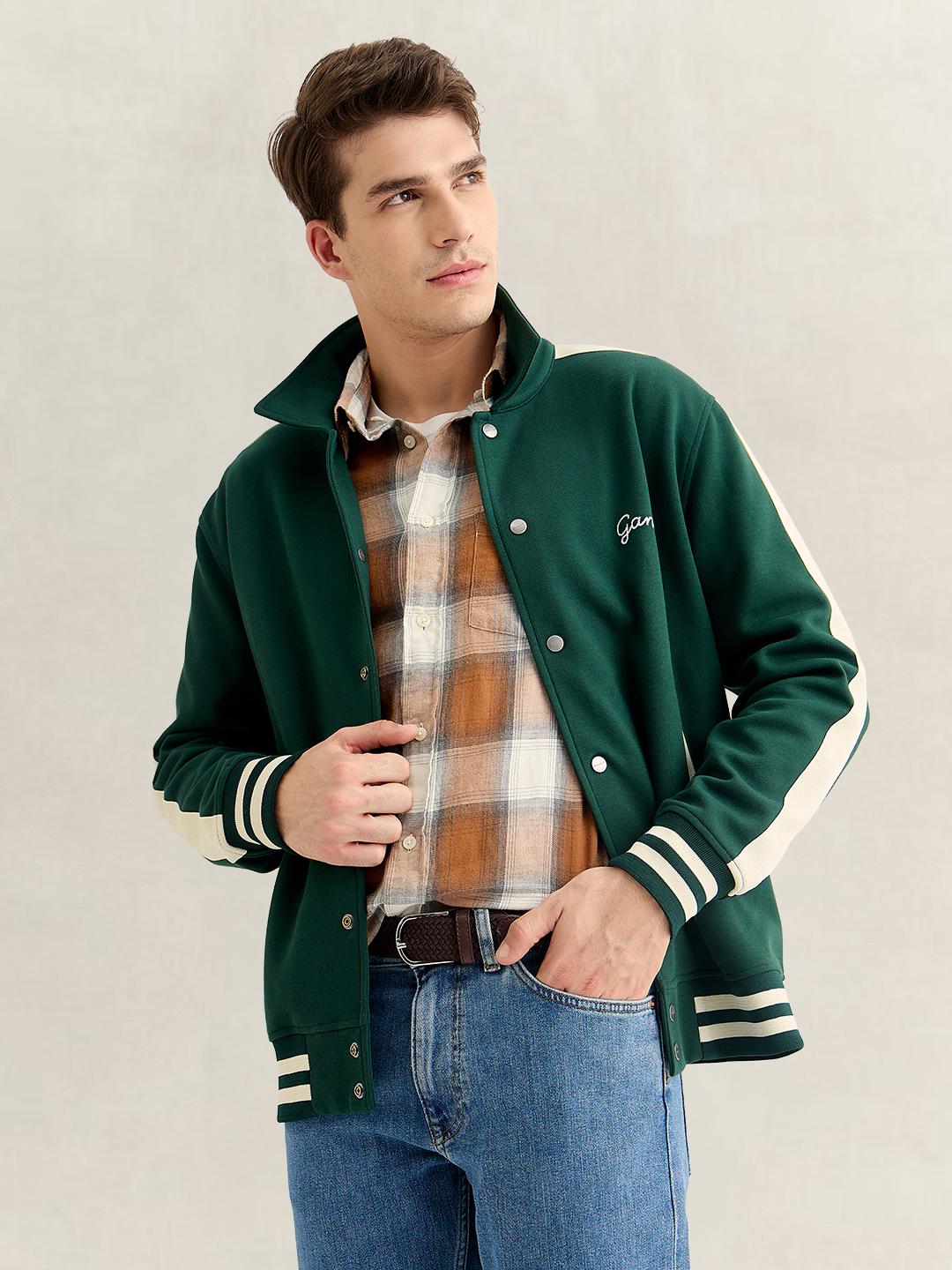 Gant Men Green Regular Fit Solid Jacket