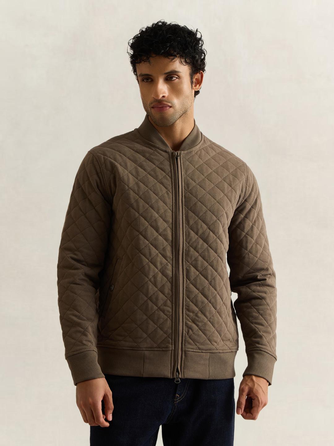 Gant Men Brown Quilted Regular Fit Jacket