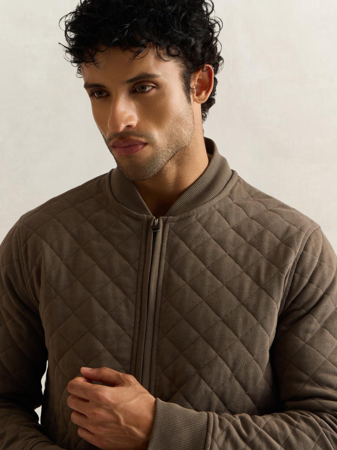 Gant Men Brown Quilted Regular Fit Jacket