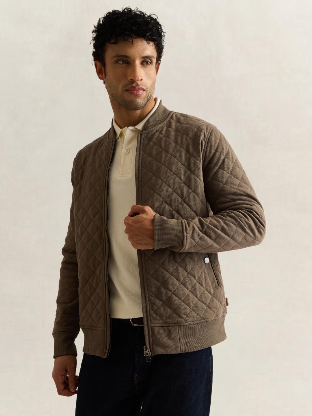 Gant Men Brown Quilted Regular Fit Jacket