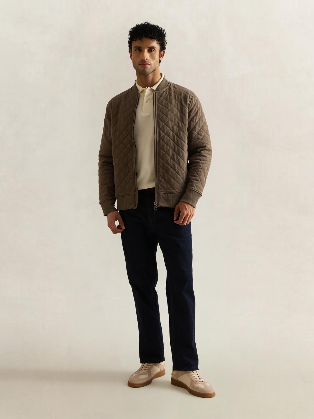 Gant Men Brown Quilted Regular Fit Jacket
