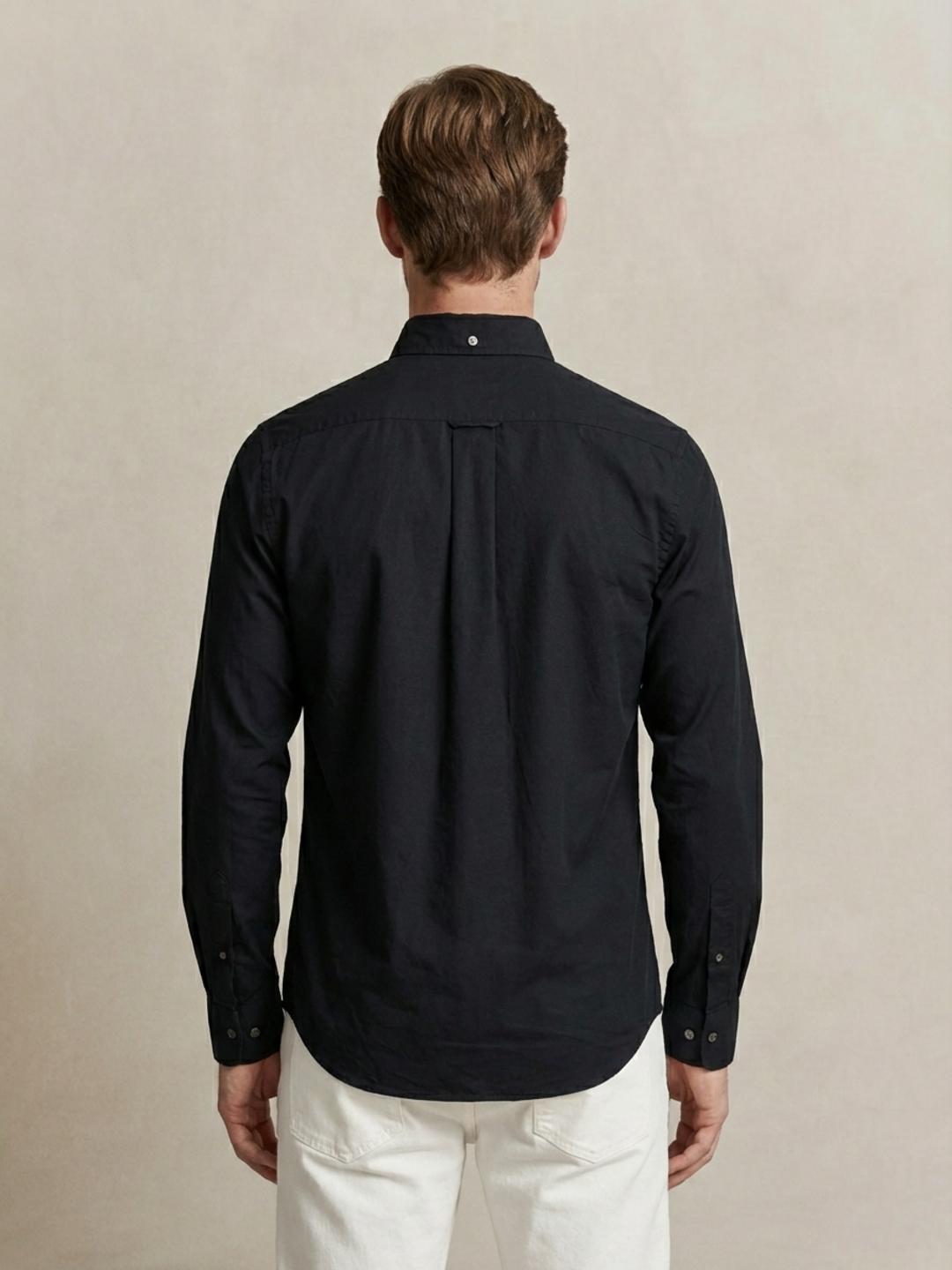 Gant Men Black Printed Regular Fit Cotton Shirt