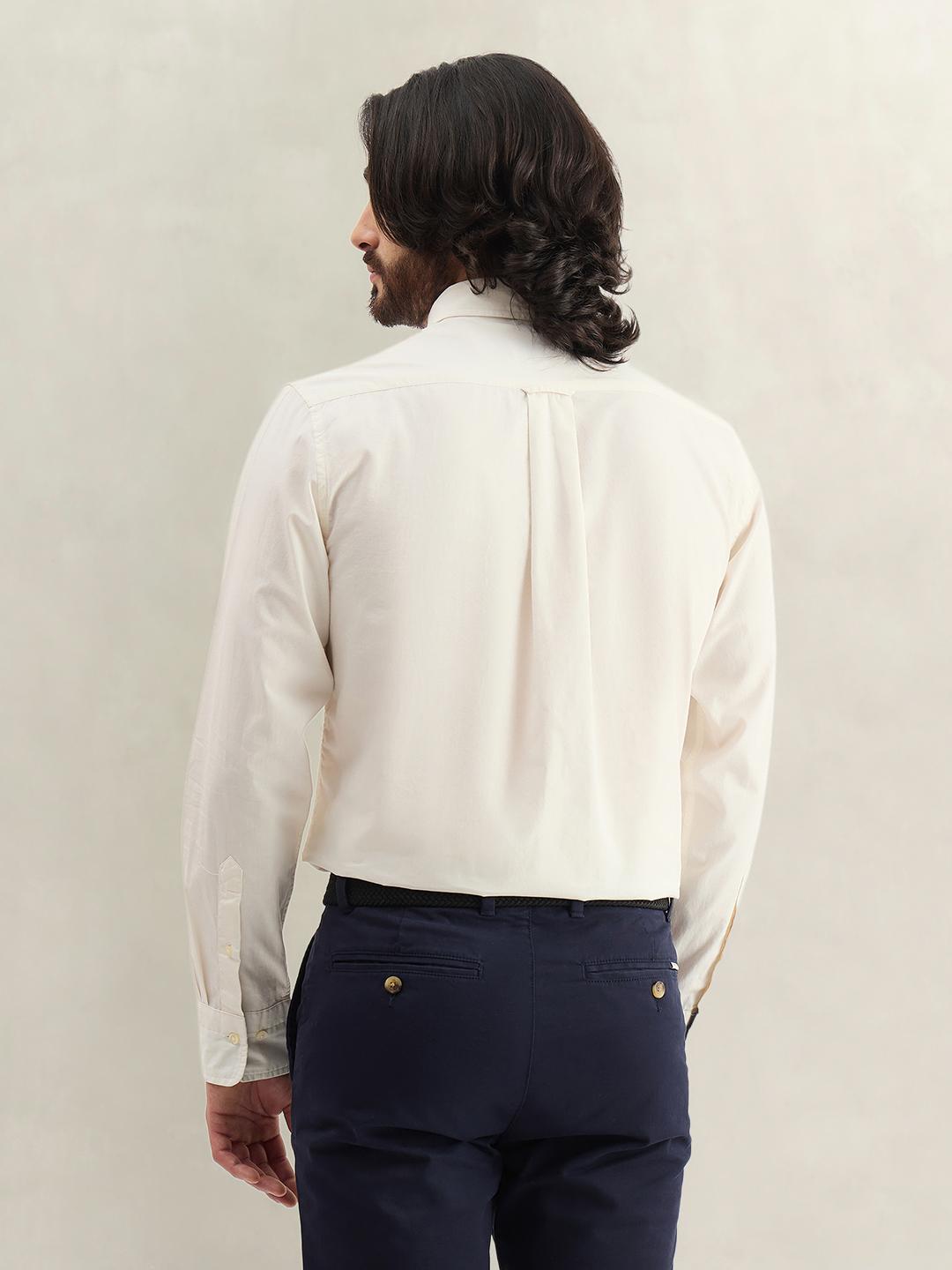 Gant Men Eggshell Printed Regular Fit Cotton Shirt