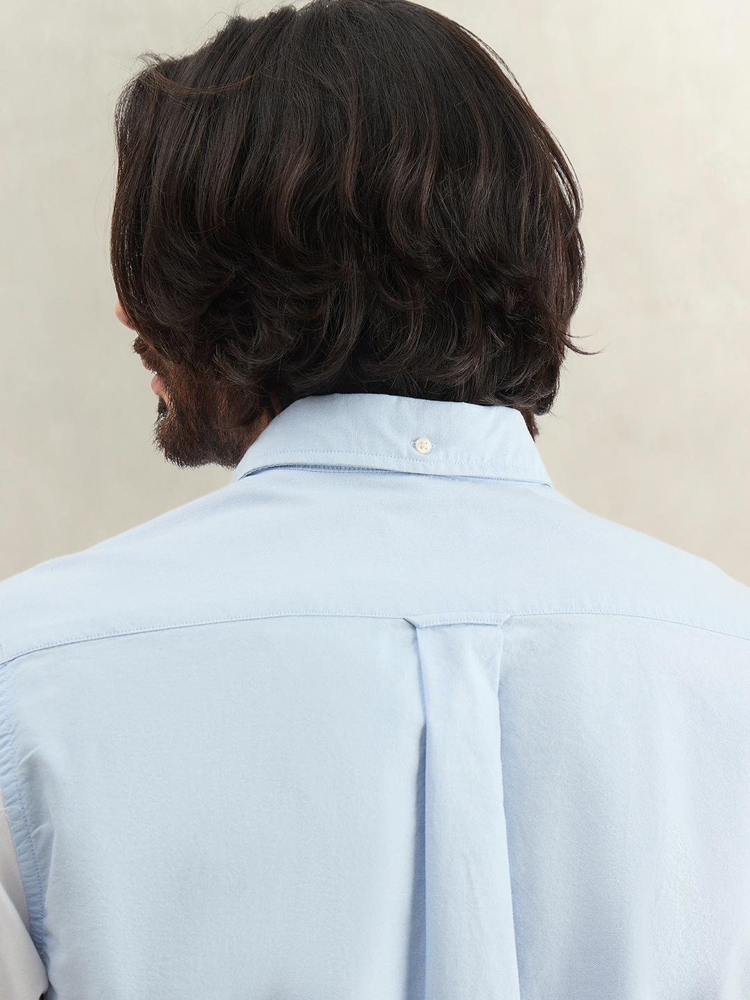Gant Men Blue Colorblock Regular Fit Cotton Shirt