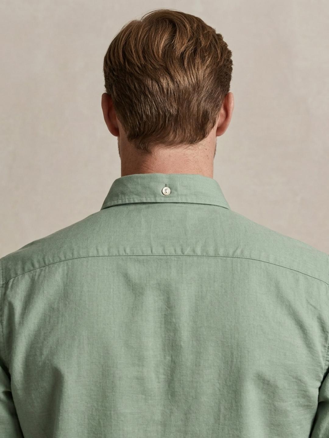 Gant Men Green Solid Regular Fit Cotton Shirt