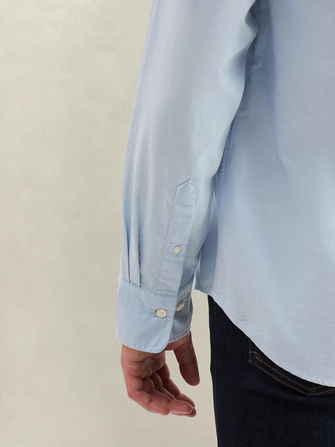 Gant Men Blue Solid Regular Fit Cotton Shirt