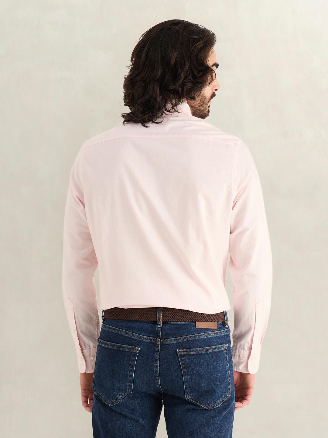 Gant Men Pink Solid Regular Fit Cotton Shirt