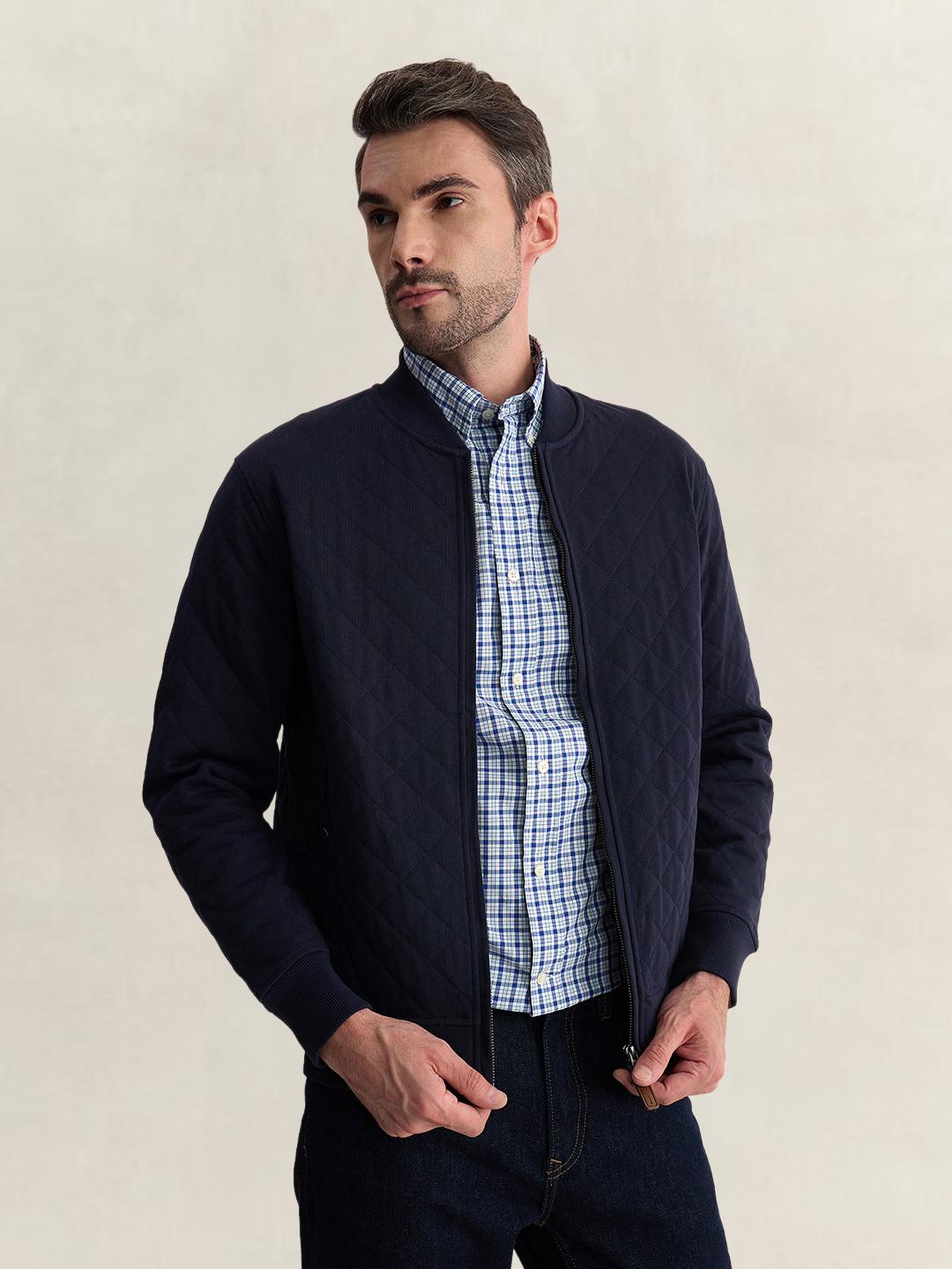 Gant Men Blue Regular Fit Checked Poplin Shirt