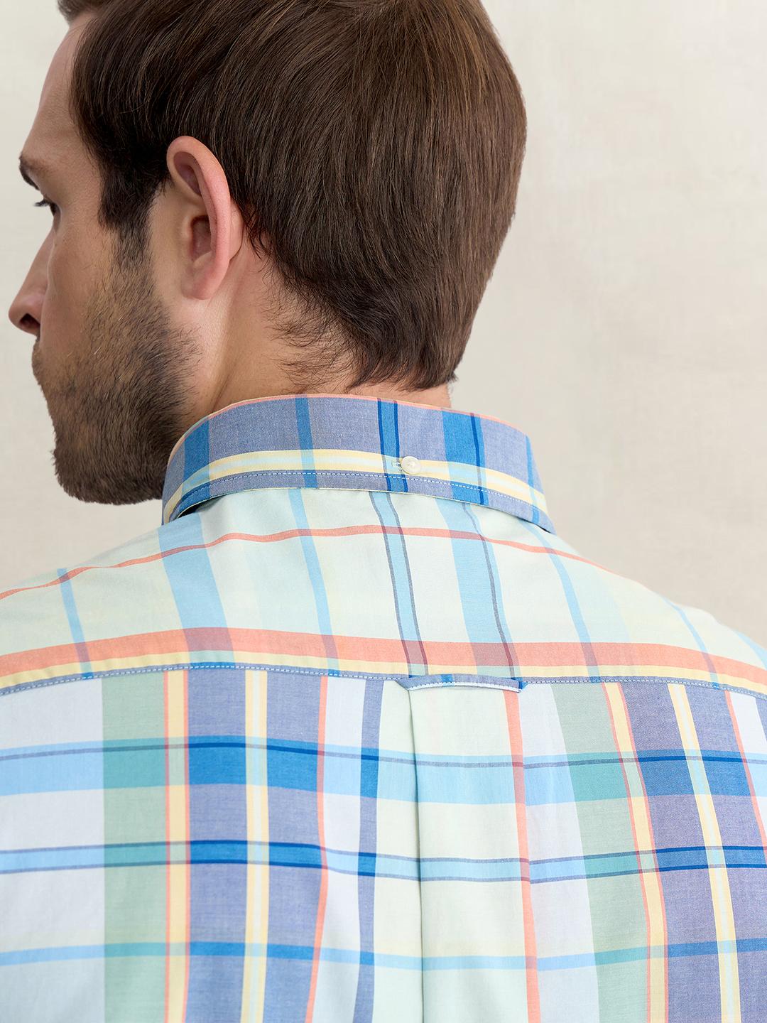 Gant Men Green Regular Fit Checked Poplin Shirt