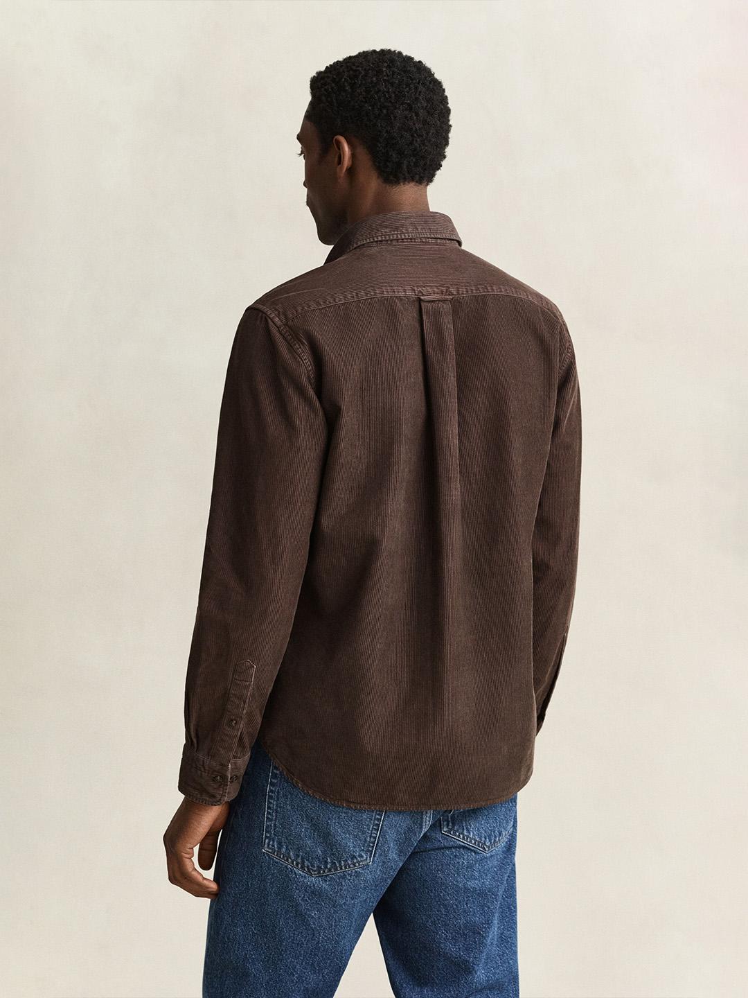 Gant Men Brown Solid Regular Fit Cotton Shirt