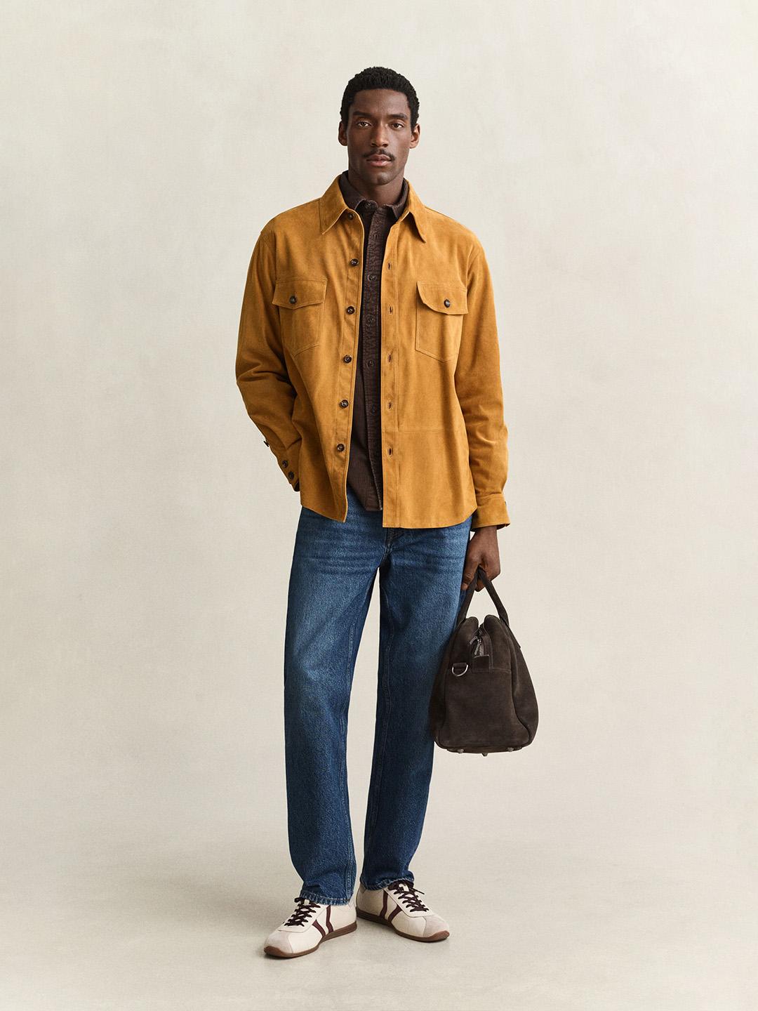 Gant Men Brown Solid Regular Fit Cotton Shirt