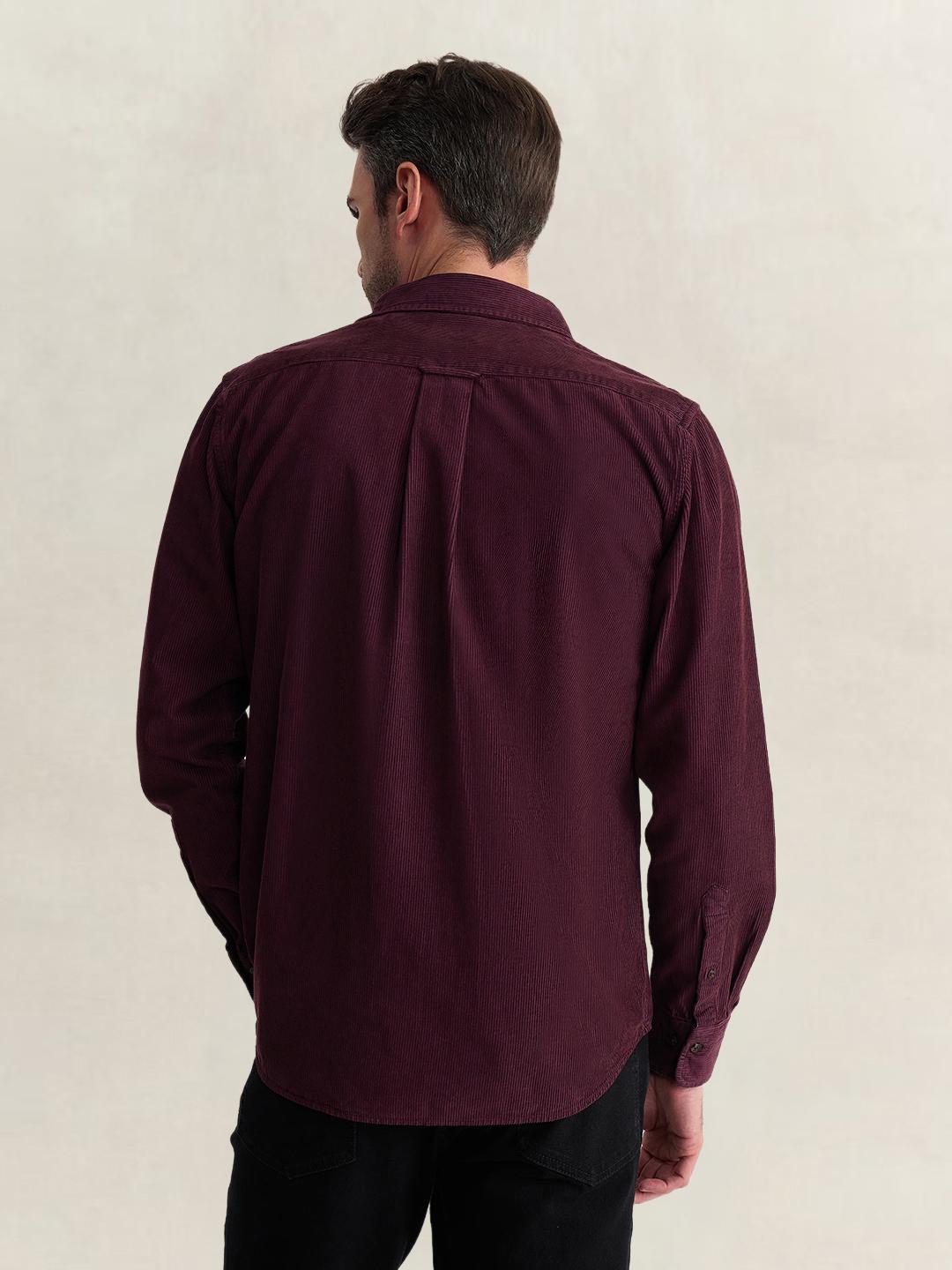 Gant Men Wine Regular Fit Solid Pure Cotton Shirt