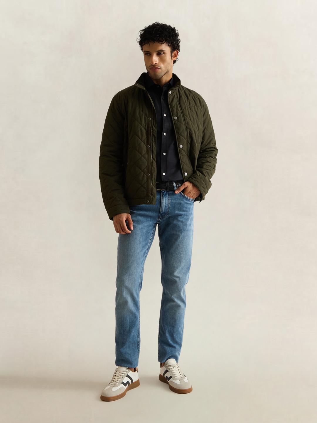 Gant Men Black Solid Slim Fit Cotton Shirt