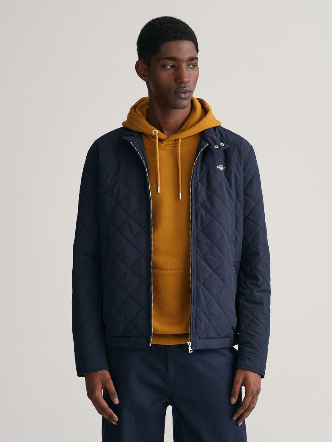 Gant Men Navy Quilted Regular Fit Jacket