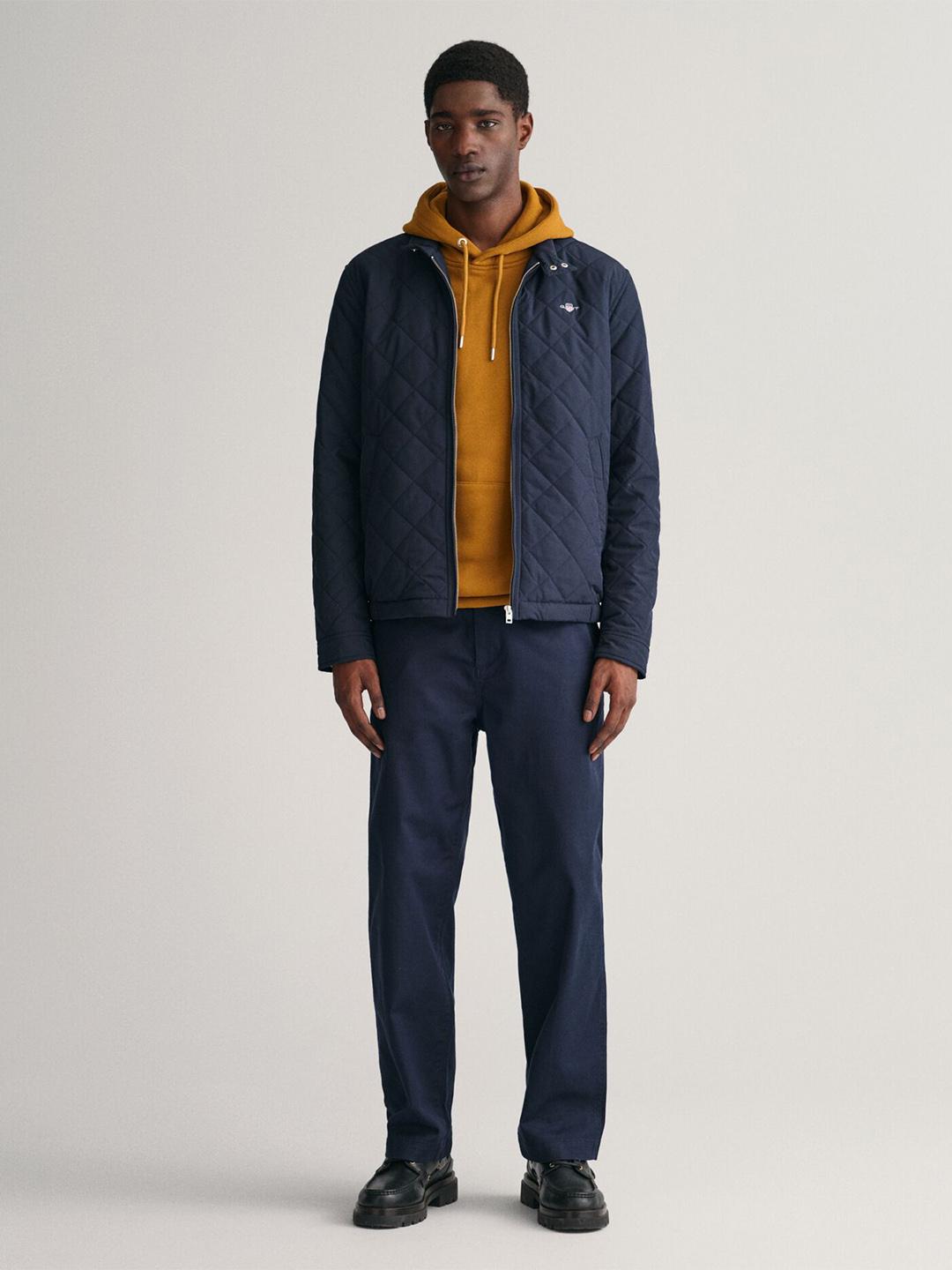 Gant Men Navy Quilted Regular Fit Jacket