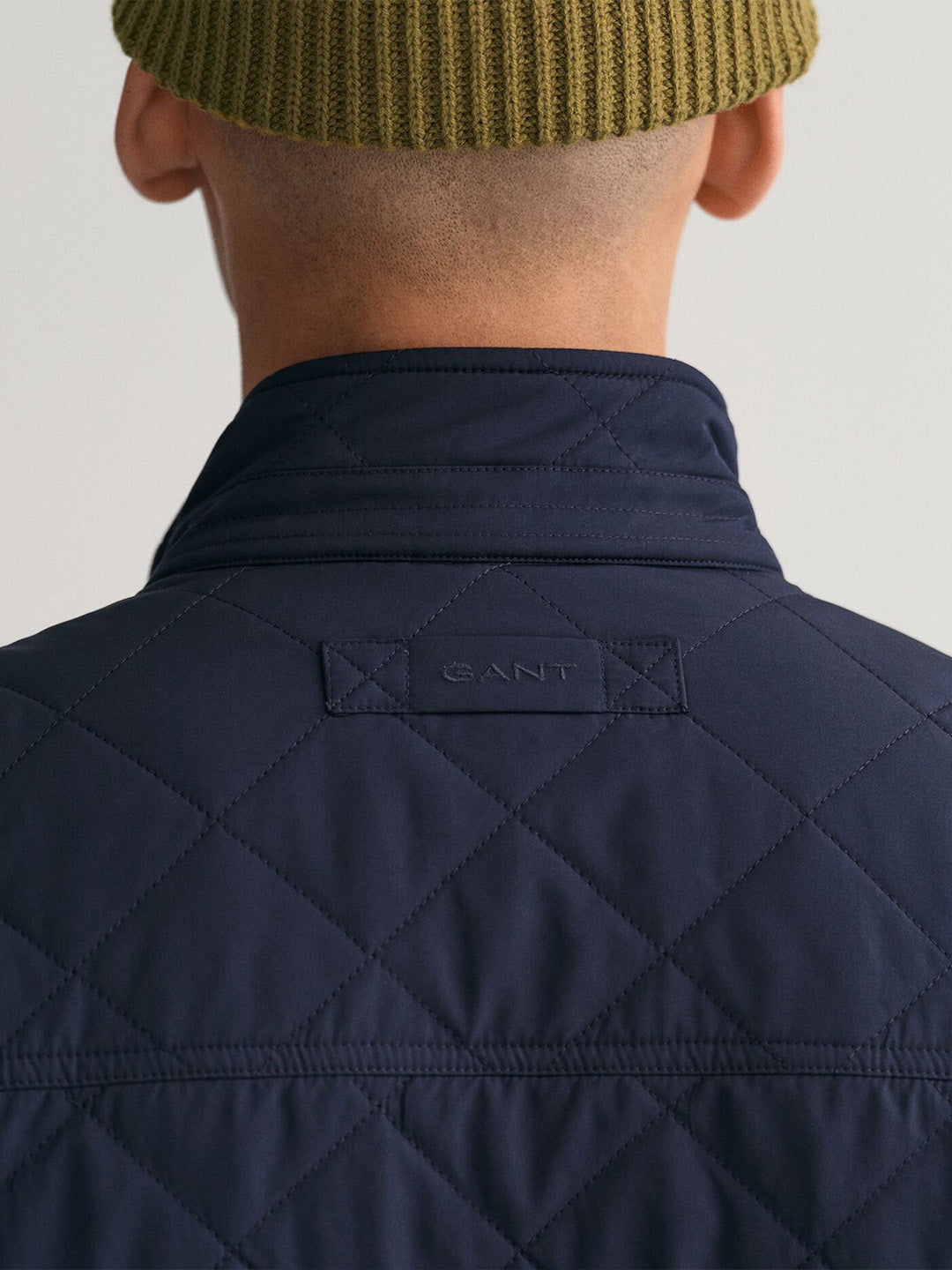 Gant Men Navy Blue Quilted Regular Fit Vest